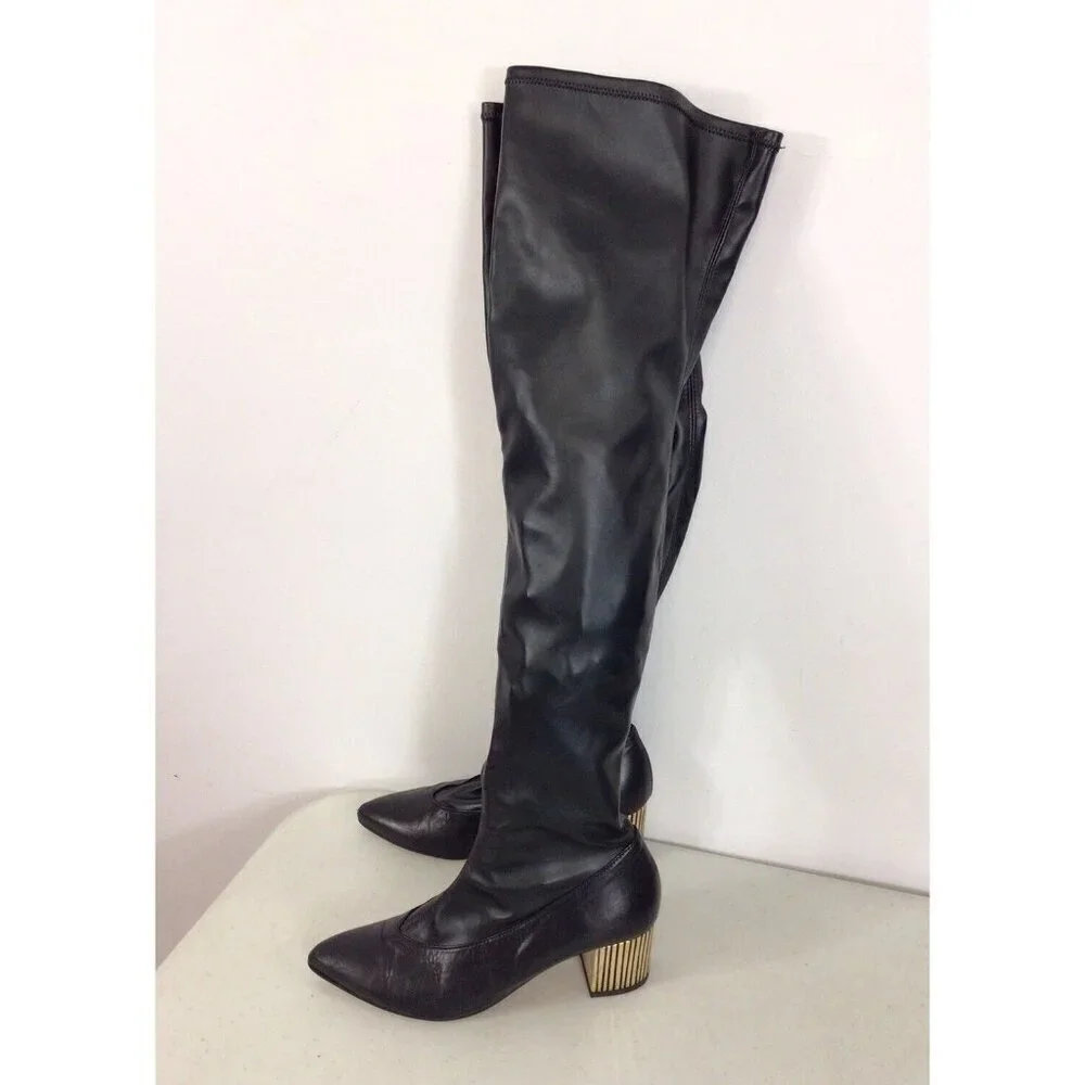 Eram Leather Boots Knee High Womens 37
